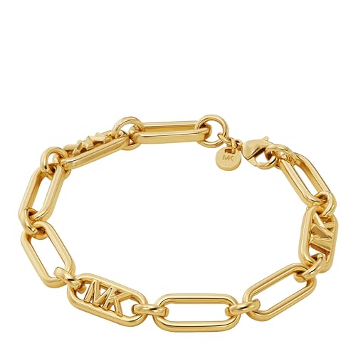 Michael Kors Premium MK Statement Link 14K vergoldetes Empire-Gliederkettenarmband für Damen, MKJ828500710 im Sale