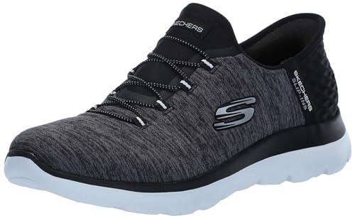 Skechers Damen Hands Free Slip Ins Summits Dazzling Haze Sneaker, Schwarz Weiß, 40 im Sale