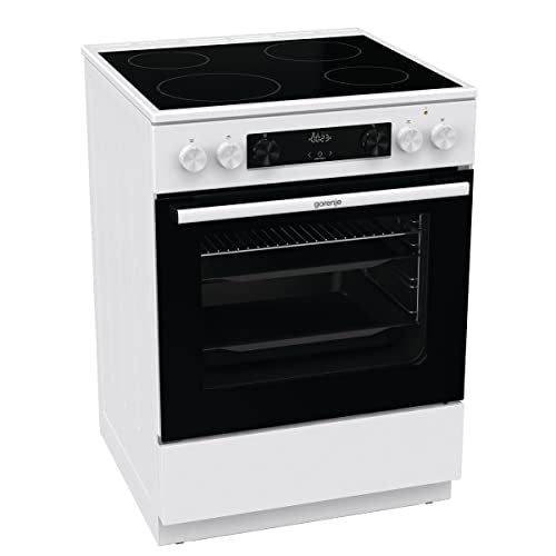 Gorenje GEC6C WD Elektro-Standherd mit Glaskeramik-Kochfeld, 60cm, 71 Liter, Schnellaufheizung, PerfectGrill, Pizzamodus, AquaClean, weiß im Sale