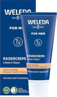 Thumbnail for WELEDA Bio FOR MEN Rasiercreme, Naturkosmetik Rasierschaum für die Pflege und den Schutz der Haut bei Nassrasuren, sanfter Schaum für eine schonende Rasur für Männer (1 x 75 ml)