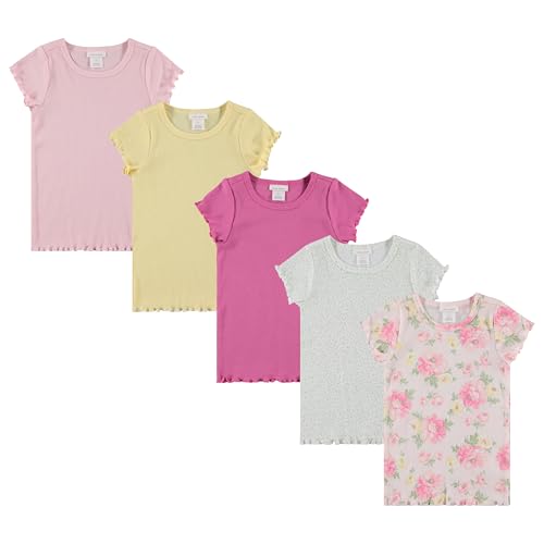 Laura Ashley 5-Pack Infant & Toddler Girls Shirts - Stylish Comfort and Fashionable. Multipack Infants and Children's Essentials. Perfect for Nursery, Playtime, and Adventures Outdoors im Sale