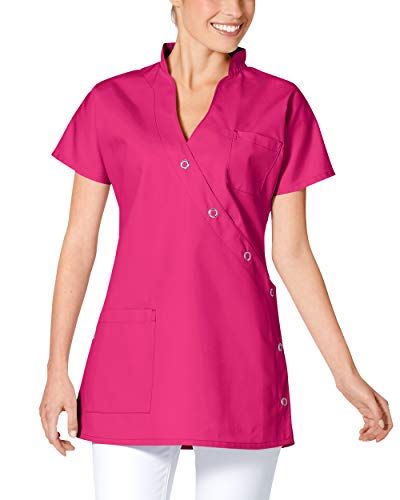 CLINIC DRESS Kasack Damenkasack für Krankenpflege und Altenpflege mit Brusttasche Mischgewebe 95° Wäsche pink 38 im Sale