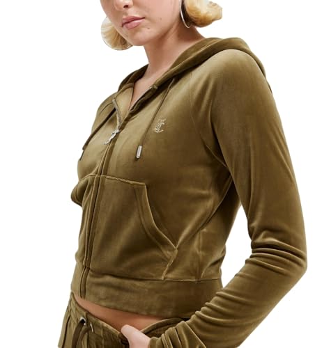 Juicy Couture - Sweatshirt aus Polyester für Damen, Dunkelolivgrün, im Sale