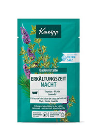 Thumbnail for Kneipp Badekristalle Erkältungszeit Nacht - naturreines Badesalz der Saline Luisenhall mit ätherischen Ölen aus Lavendel, Thymian & Fichte - entspannt einschlafen in kalten Jahreszeiten - 60g im Sale