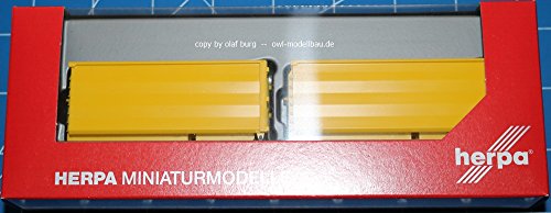 Herpa 053082-005 Transport Container, 2 Pieces, Yellow Transportbehälter 2 Stück gelb, farbig