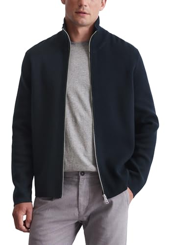 Marc OߴPolo Herren Cardigan aus Bio-Baumwolle mit Reißverschluss, Blau (Dark Navy), im Sale