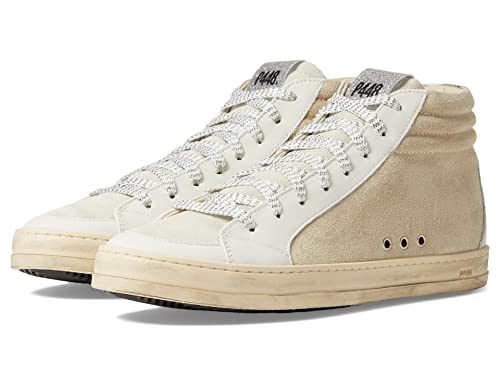 P448 Damen Skate White/Gravel Leather High-Top Italian Sneaker, Ec/Mir, 40.5 EU im Sale