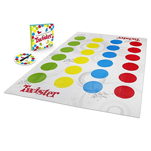 Hasbro Gaming Twister Partyspiel für Familien und Kinder, Twister Spiel ab 6 Jahren, klassisches Spiel für drinnen und draußen im Sale