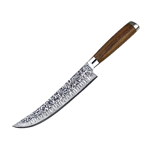 adelmayer® B-Ware Damastmesser - Zerlegemesser (Klinge: 26 cm) aus japanischem Damast-Stahl (handgeschliffen & extrem scharf) - großes Küchenmesser zum Verarbeiten von Fleisch & Co. ohne Zubehör