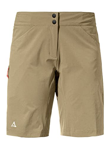 Schöffel Damen Shorts Danube L, wasserabweisende Radhose, schnell trocknende Fahrradhose mit Bundverstellung, soft walnut, 46 im Sale