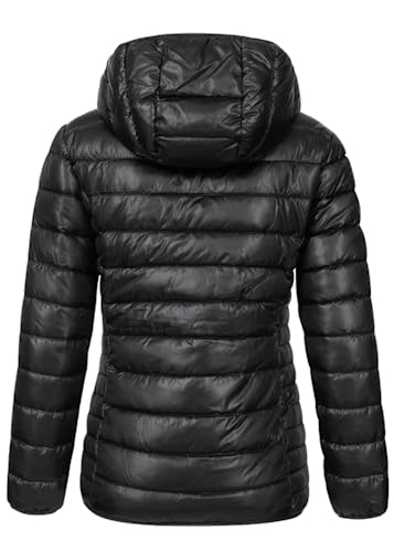 Geographical Norway Damen Frühlings Übergangs Jacke Steppjacke Kapuze Annecy Outdoor Kapuzenjacke, Farbe:Damen-Schwarz, im Sale