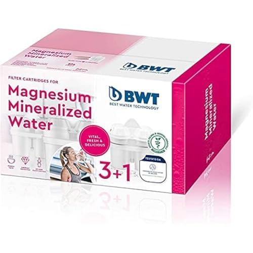 BWT Magnesium Mineralizer Filter mit patentierter Technologie Pack 3 + 1, Kunststoff, weiß, 20.9 x 12.3 x 12.4 cm