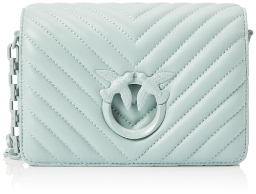 Pinko Damen Love Click Mini Sheep Nappa Chevron Tasche, E68b_bruma Grau-Block Color im Sale