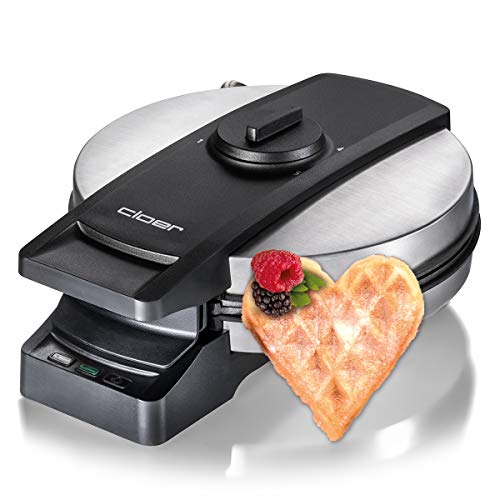 Cloer 1898 Waffeleisen Professional, zuckerresistente Doppelbeschichtung, für gewerblichen Betrieb geeignet, große Herzwaffel 16,5 cm Ø, 950 W