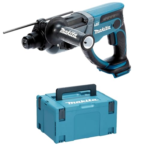 Makita Akku-Kombihammer f. SDS+ 18,0V im MAKPAC ohne Akku 1,5 Ah, ohne Ladegerät, DHR202ZJ, Blau, Silber im Sale