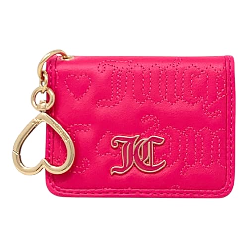 Juicy Couture Damen Kartenetui mit Schlüsselhalter, Pink Flash JC, Einheitsgröße, Kartenhalter mit Schlüsselanhänger im Sale