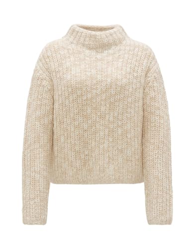 OPUS Damen Pullover | Strickpullover PERKE Loose in Mélange Optik Macadamia, 38 im Sale