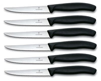 Thumbnail for Victorinox Swiss Classic, Profi Steakmesser-Set, 6-teilig, Extra Scharfe Klinge, Wellenschliff, 11 cm, Robuster Kunststoffgriff, Rostfreier Stahl, Schwarz im Sale