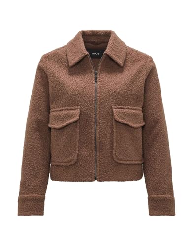 OPUS Damen Jacke | Teddyjacke HOLMA Boxy Fit in Bouclé Optik Cocoa, 38 im Sale