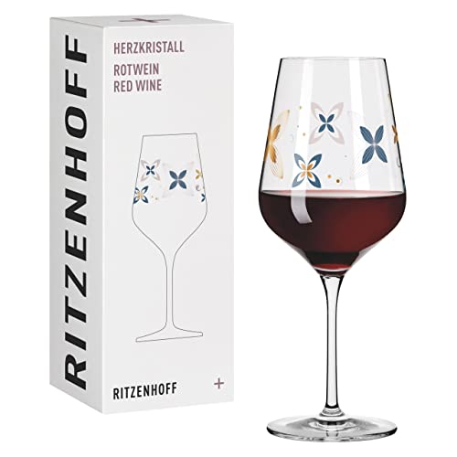 RITZENHOFF 3001009 Rotweinglas 500 ml - Serie Herzkristall Nr. 9 - Glas mit Blumenmotiv in Roségold - Made in Germany im Sale