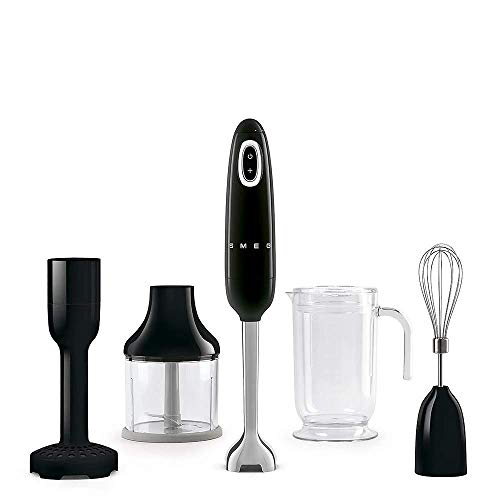 Smeg Hand-Stabmixer HBF02BLEU, 700, Kunststoff, Schwarz