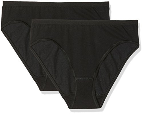 Palmers Damen Bikinislip Natural Cotton, 2er Pack, Schwarz (Schwarz 900), (Herstellergröße: M) im Sale