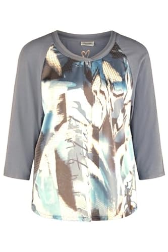 Damen Shirt mit Bluseneinsatz Grey im Sale