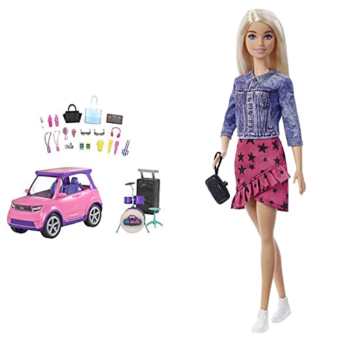 Barbie Big City, Big Dreams Transforming Vehicle Playset & GXT03 - „Bühne Frei für große Träume Malibu Puppe (ca. 30 cm groß im Sale