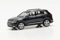 Thumbnail for herpa 038607-006 VW Modellauto Tiguan, Miniatur im Maßstab 1:87, Sammlerstück, Made in Germany, Modell aus Kunststoff Miniaturmodell, blau