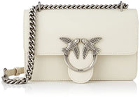 Thumbnail for Pinko Damen Love One Mini Dc Vitello Seta Tasche, Z14o_White Silk-Old Silver im Sale