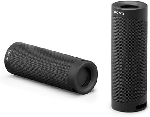 Sony SRS-XB23 tragbarer, kabelloser Bluetooth Lautsprecher (12h Akkulaufzeit, wasserabweisend, Extra Bass), schwarz, único