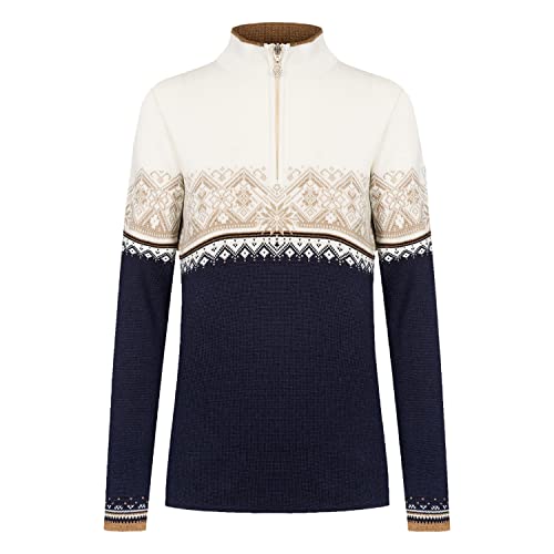 Dale of Norway Damen St. Moritz Feminine Sweater, Navy/Off White/Bronze Mel/Beige, im Sale