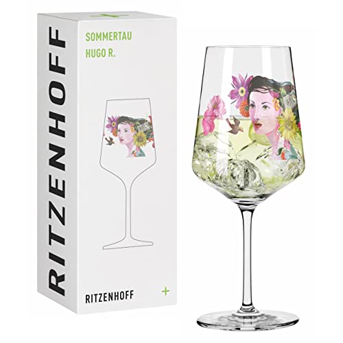 RITZENHOFF 2931007 Aperitifglas 500 ml - Serie Sommertau - Motiv Nr. 7 mit NIxe & Blumen - Made in Germany im Sale