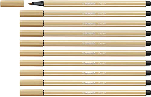 Premium-Filzstift - STABILO Pen 68 - 10er Pack - ocker hell