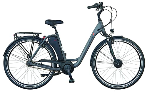 Prophete Unisex Geniesser 22.EMC.30 City E-Bike 28 | Elektrofahrrad/Pedelec für Damen und Herren | AEG Frontmotor EasyDrive | grau matt im Sale