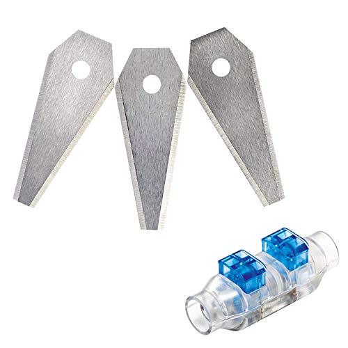 Bosch 3-tlg. Set Rasenmäher Messer (für Mähroboter Indego, Cutting blades 3x, im Karton) + Bosch 4 tlg. Kabelstecker (für Indego Rasenmäher) im Sale