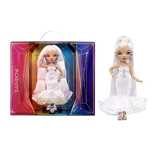 Rainbow High Holiday Editon 2022 - Modepuppe für Sammler - Roxie Grand - Mehrfarbige Haare, Schillerndes Diamantkleid und besondere Accessoires - Tolles Geschenk für Kinder ab 6 Jahren