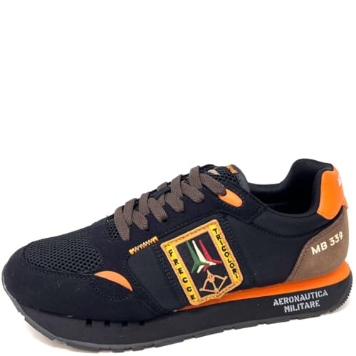 Sneaker Aeronautica Militare Frecce Tricolori ecosuede/ nylon nero U25AR04 242SC292CT3331 41 im Sale