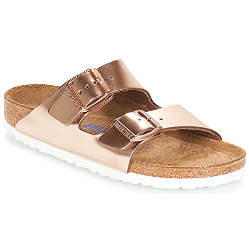 BIRKENSTOCK Damen Arizona Birko-flor Weit Pantoletten, Schwarz, EU im Sale