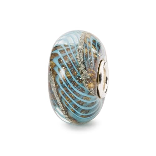 Trollbeads Blue Grooves Glas Bead TGLBE-20283 im Sale