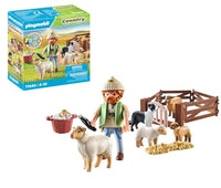 Thumbnail for PLAYMOBIL Country 71444 Junger Schäfer mit Schafen, Hüten und Pflegen der Schafe mithilfe des Bordercollies, mit Zubehör wie Haartrimmer und Strohballen, nachhaltiges Spielzeug für Kinder ab 4 Jahren im Sale