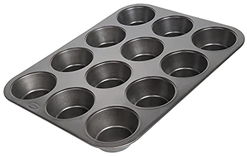 wenco Muffinform 12er antihaft Backblech, Spülmaschinengeeignet, Karbonstahl – Muffinblech für 12 Muffin – Hitzebeständig bis 220°C, schwarz im Sale