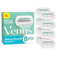 Thumbnail for Gillette Venus Deluxe Smooth Sensitive Rasierklingen für Rasierer Damen, 8 Ersatzklingen für Damenrasierer, Metall