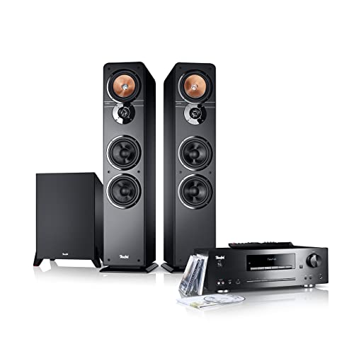 Teufel Ultima Kombo Power Edition - HiFi Stereo System mit Mächtiger Subwoofer, Kraftvoll, Bluetooth aptX, NFC, CD-Receiver, DAB+ Digitalradio, USB, 3-Wege-System, Musik, TV, Games - weiß im Sale