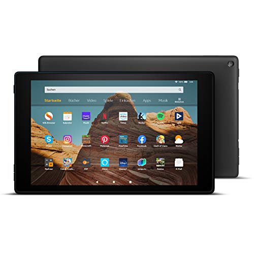 Amazon Fire HD 10-Tablet, Zertifiziert und generalüberholt, 32 GB, Schwarz – 10,1 Zoll großes Full HD-Display (1080p), Mit Werbung (vorherige Generation – 9.)