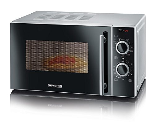 SEVERIN 2-in-1 Mikrowelle mit Grill 700 W, Grillofen mit 9 Automatikprogrammen, Mikrowelle mit Grillrost und Drehteller, silber-schwarz, MW 7771 im Sale