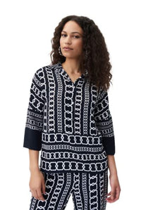 Thumbnail for Joseph Ribkoff Blouse 231215 | | Navy Blue, White im Sale