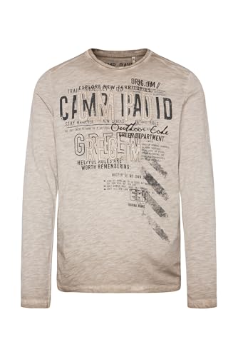 Camp David Herren Longsleeve mit Tapes und Logo-Applikationen Granite im Sale