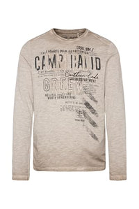 Thumbnail for Camp David Herren Longsleeve mit Tapes und Logo-Applikationen Granite im Sale