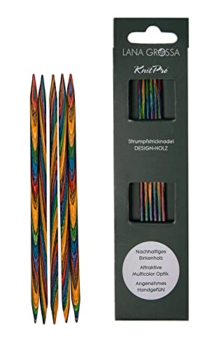 Lana Grossa Strumpfstricknadel Design-Holz Multicolor 20-5.0mm